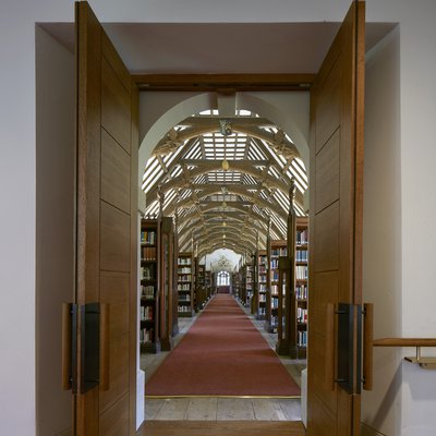 The new entrance to the Laudian Library at its northern end