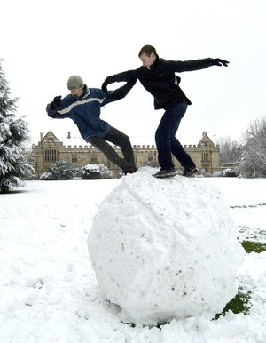 Playing in the snow