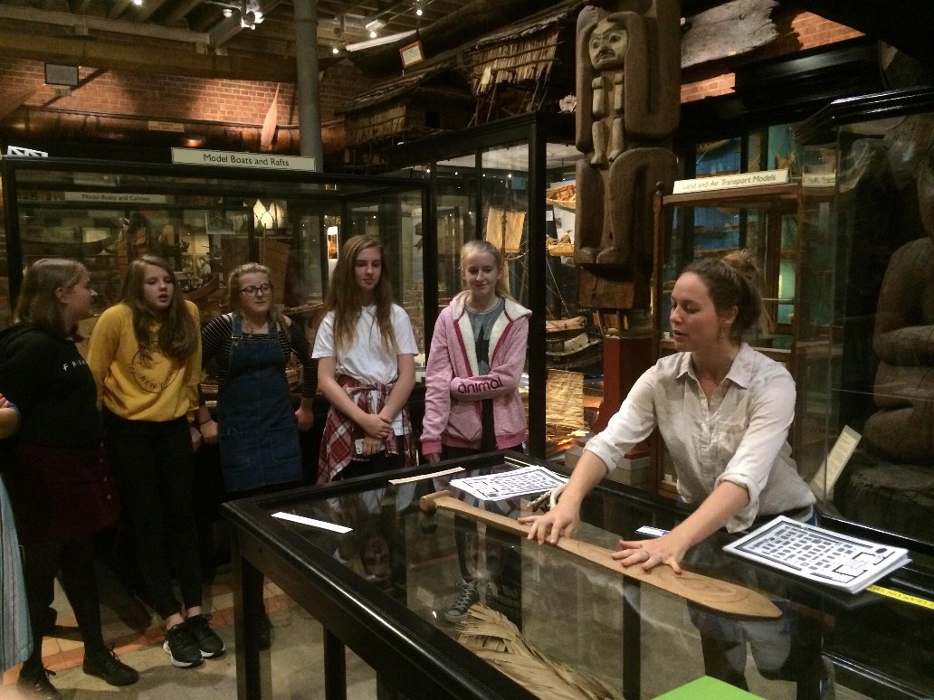Students from Felpham Community College in West Sussex at Pitt Rivers Museum