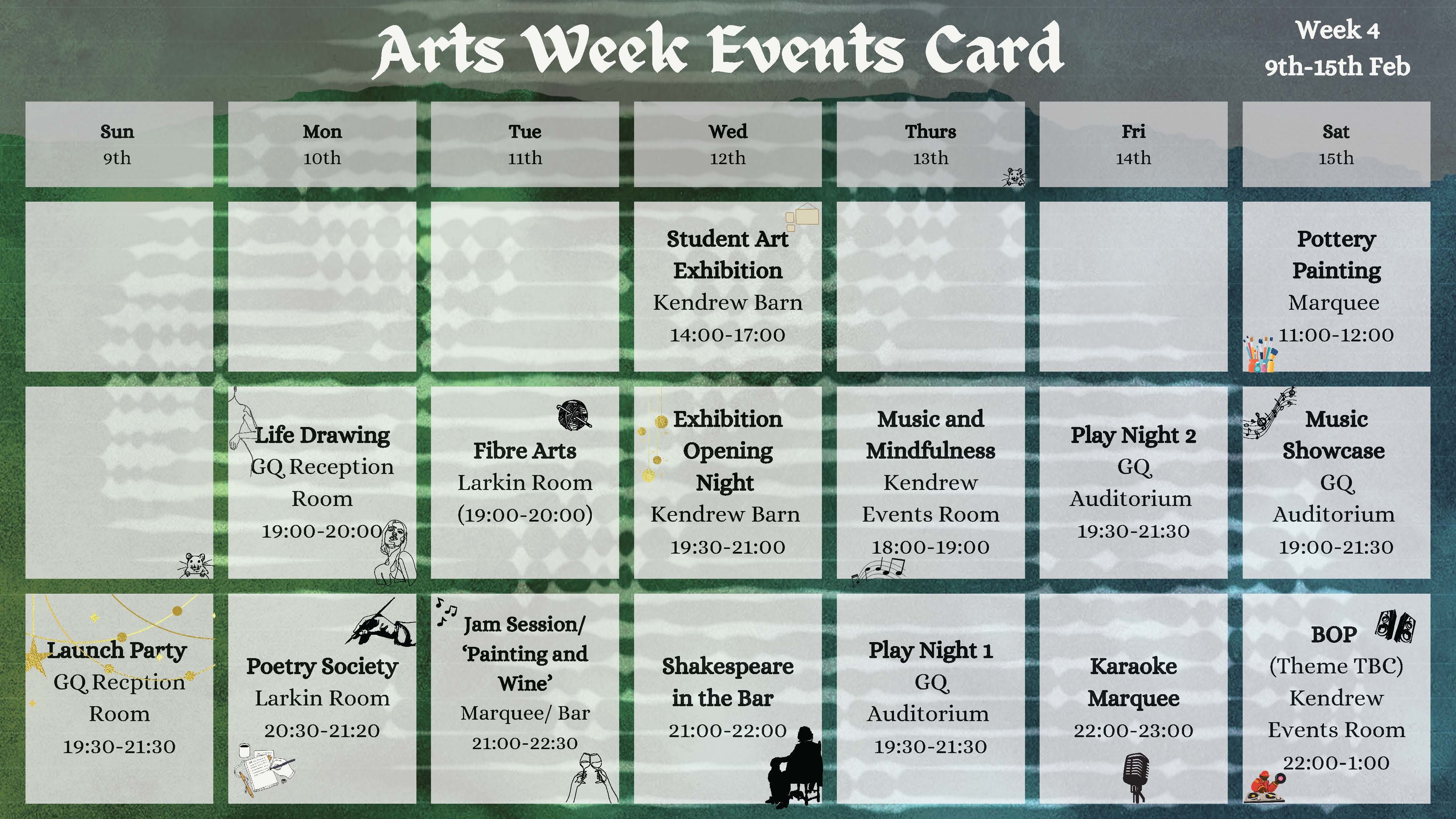 Arts Week Events Card