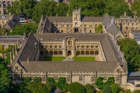 Drone image of Canterbury and Front Quads