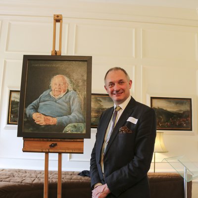 Prof Donald Russell portrait unveiling with artist Mark Hancock May 18