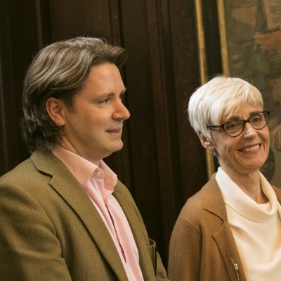 Benjamin Sullivan and Professor Maggie Snowling - President's Portrait Unveiling