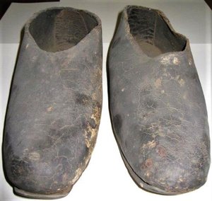 A pair of 19th-century (?) shoes found buried in the garden