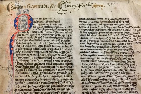 St John’s College MS 75, the beginning of Raymond of Penafort’s 'Summa de Casibus'