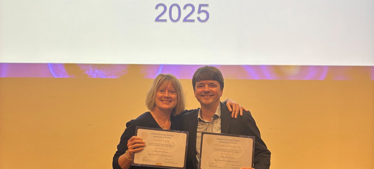 Kate Nation and Laurence Hunt teaching awards