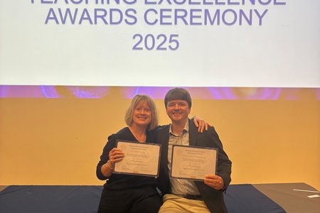 Kate Nation and Laurence Hunt teaching awards