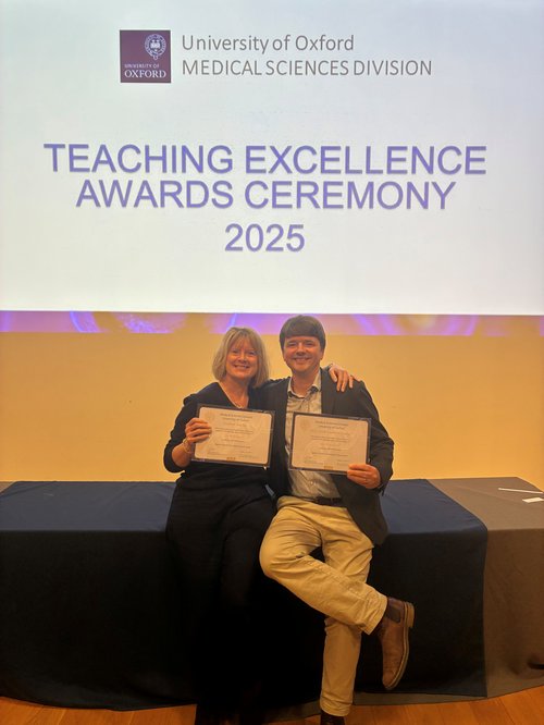 Kate Nation and Laurence Hunt teaching awards