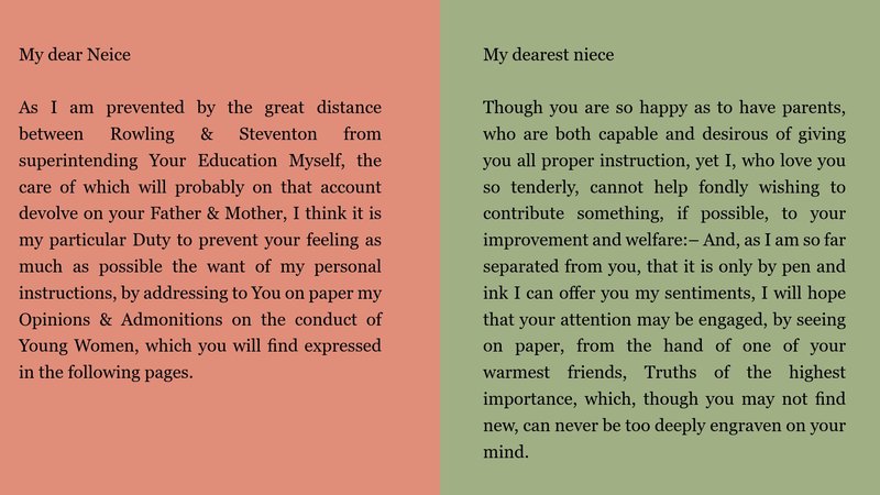 Letter from a young lady