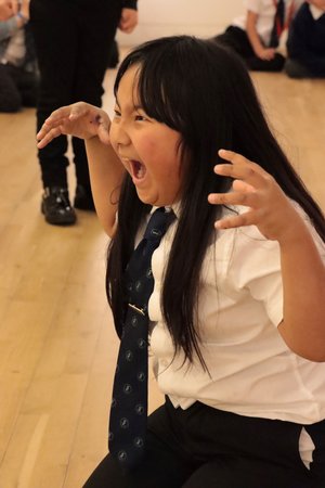 A pupil doing drama