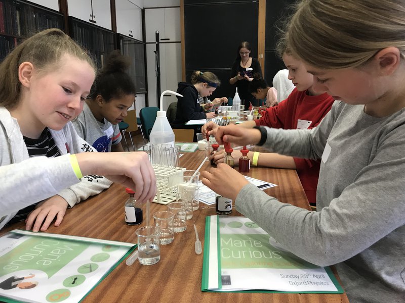 Teenagers doing science