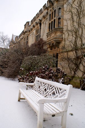 college in snow