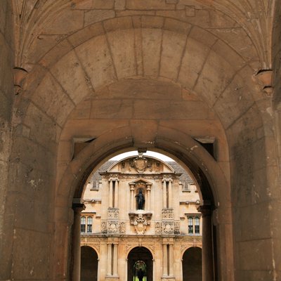 view through the arch into Canterbury Quad