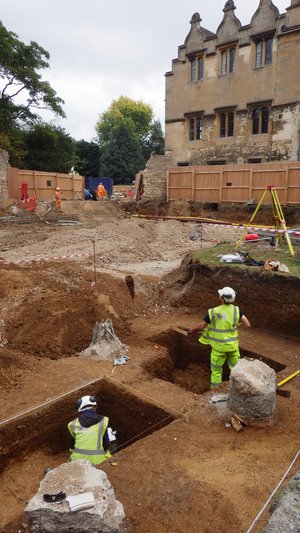 archaeologists working on the site of the new Library & Study Centre