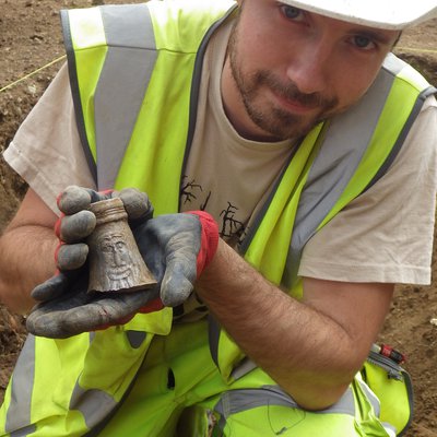 fragment of a Bellarmine jug from the site of the new Library & Study Centre