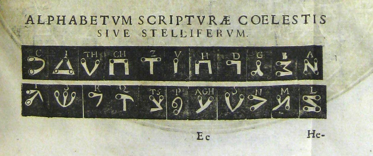 Athanasius Kircher's stellar alphabet