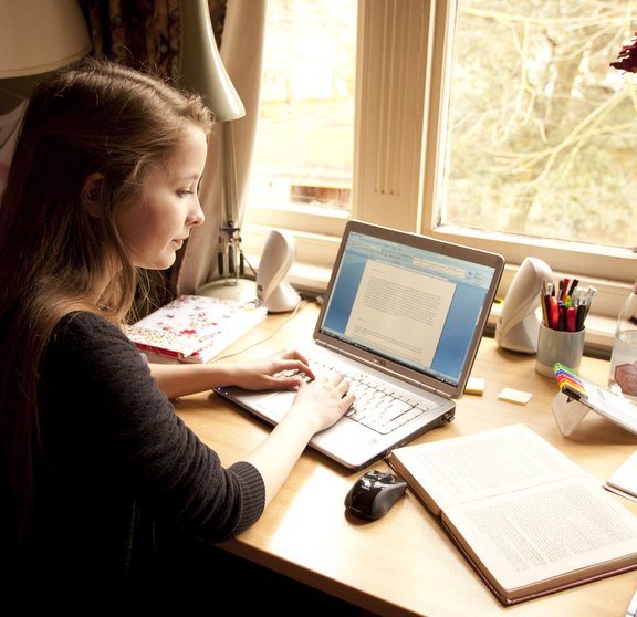 student studying